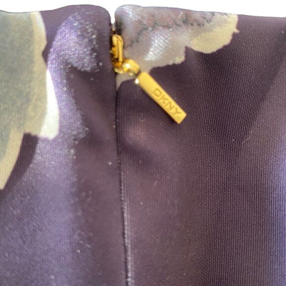 DKNY Purple Floral Cap Sleeve A-line Dress Sz 10 - Picture 11 of 11